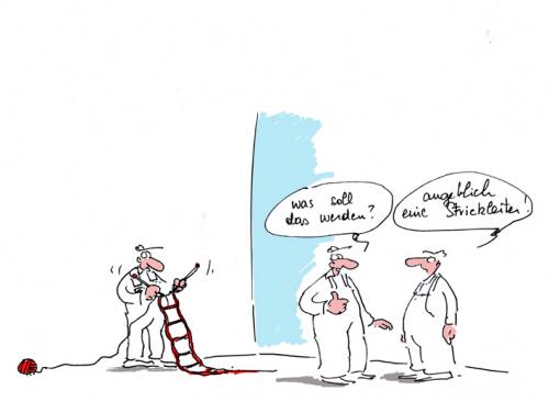 Cartoon: Strickleiter (medium) by cartoonage tagged leiter