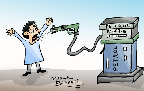 Petrol price By mangalbibhuti | Politics Cartoon | TOONPOOL