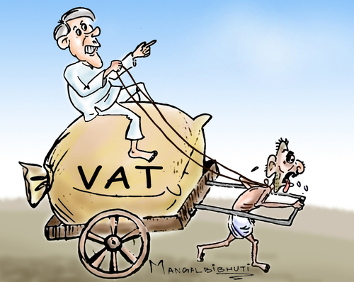 Cartoon: VAT (medium) by mangalbibhuti tagged odisha,mangal,mangalbibhuti,vat,taxes,poor,people,naveenpatnaik