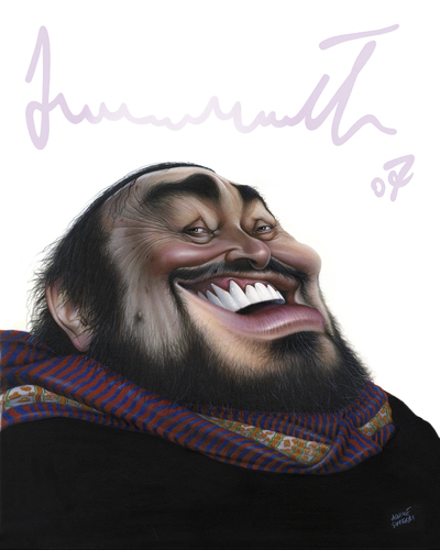 Cartoon: Luciano Pavarotti (medium) by achille tagged luciano,pavarotti