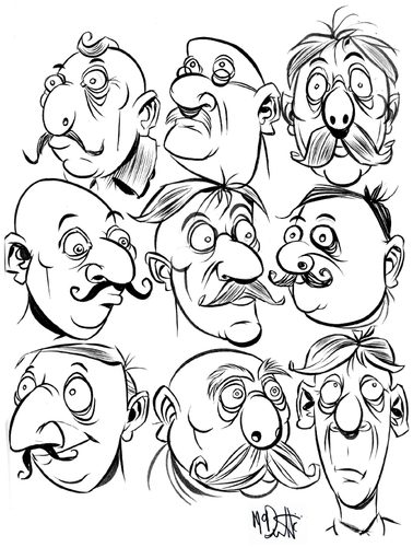 Cartoon: Faces 2 (medium) by Cartoons and Illustrations by Jim McDermott tagged faces,sketchbook