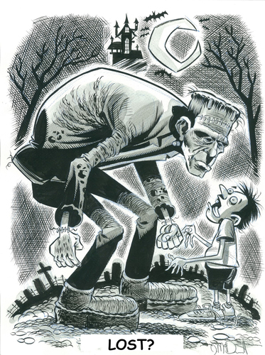 Cartoon: Frankensteins Monster (medium) by Cartoons and Illustrations by Jim McDermott tagged scary,monster,frankenstein
