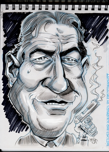 Cartoon: Robert De Niro (medium) by Cartoons and Illustrations by Jim McDermott tagged caricatures,action,actor,movies
