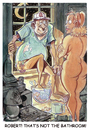 Cartoon: Not The bathroom (small) by Cartoons and Illustrations by Jim McDermott tagged bathroom,boston,drinking,wife