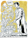Cartoon: Supermans Pee (small) by Cartoons and Illustrations by Jim McDermott tagged superman comics heros bathroom