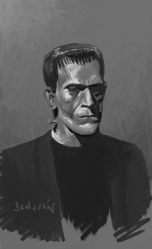 Cartoon: Frankenstein (medium) by sanjuan tagged frankenstein,monster