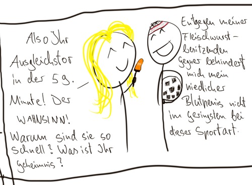 Cartoon: Sportlergeheimnis (medium) by hartabersair tagged sport,können,geheimnis,interview