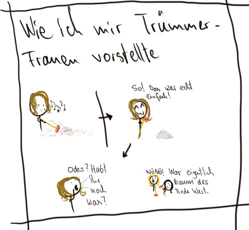 Cartoon: Wie ich mir Trümmerfrauen vorst (medium) by hartabersair tagged trümmerfrau,wk2,damals,dresden