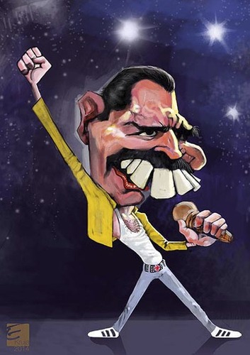 Cartoon: freddie mercury (medium) by elidorkruja tagged freddie,mercury