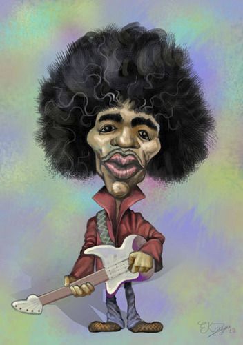 Cartoon: jimi hendrix (medium) by elidorkruja tagged jimi,hendrix