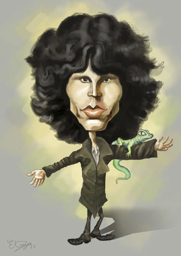 Cartoon: the lizard king morrison (medium) by elidorkruja tagged jim,morrison