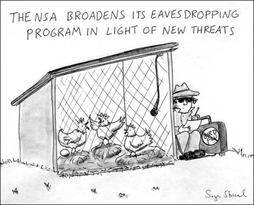 Cartoon: Security Measures (medium) by sstossel tagged security,nsa,eavesdropping,bird,flu,