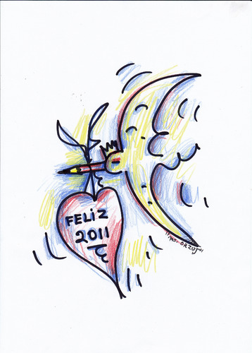 Cartoon: Feliz 2011 (medium) by Raquel tagged feliz,2011