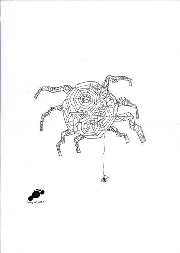 Cartoon: A spider self-portrait (medium) by adimizi tagged cizgi