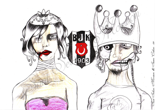 Cartoon: death king queen (medium) by Suat Serkan Celmeli tagged corpse