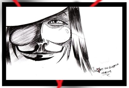 Cartoon: suVart for vendetta (medium) by Suat Serkan Celmeli tagged vendetta