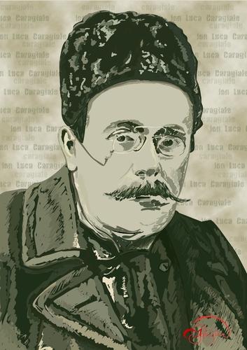 Cartoon: Ion Luca Caragiale (medium) by duygu saracoglu tagged caragiale