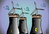 Cartoon: no more nuclear (small) by duygu saracoglu tagged nuclear,power,wind,santral