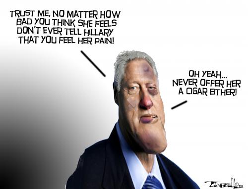 Cartoon: Bill Feels Her Pain (medium) by CARTOONISTX tagged bill,clinton,hillary