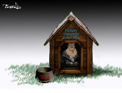 Cartoon: Bills New Digs (medium) by CARTOONISTX tagged hillary,clinton,
