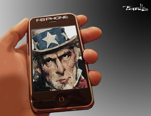 Cartoon: FBiPhone (medium) by CARTOONISTX tagged fisa