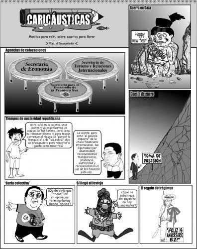 Cartoon: Caricausticas 04 - enero - 2009 (medium) by Empapelador tagged mexico,chiapas