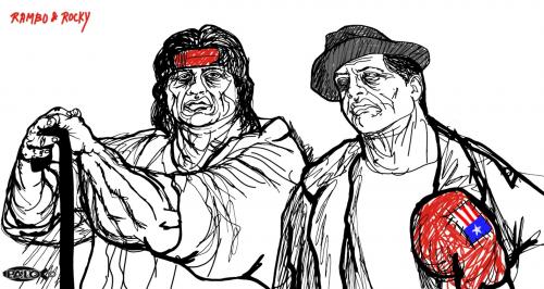 Cartoon: R y R (medium) by Empapelador tagged stallone