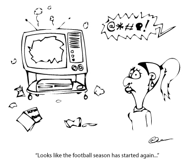 Cartoon: Just a quick toon! (medium) by AndyWilliams tagged sports,football,wag,telly,tv,television,footy,soccer