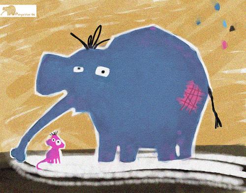 Cartoon: Blah (medium) by Azurelle tagged azurelle,anne,pogoda,elephant,mouse,stupid,blah,