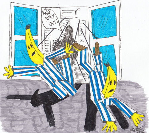 Cartoon: Bananas go for bit of shopping (medium) by harpo tagged banana
