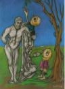 Cartoon: cocuklar (small) by iskocus tagged heykel