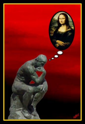Cartoon: rodin (medium) by ugur demir tagged mmmmm