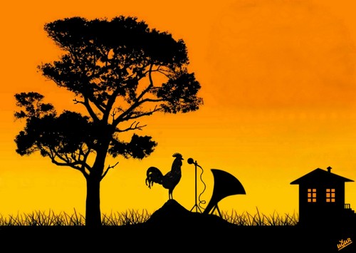 Cartoon: ROOSTER (medium) by ugur demir tagged mm