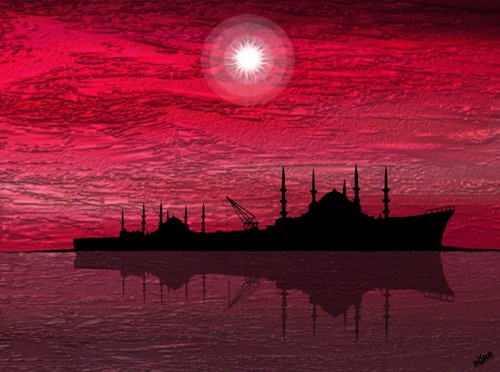 Cartoon: SUNSET (medium) by ugur demir tagged mm