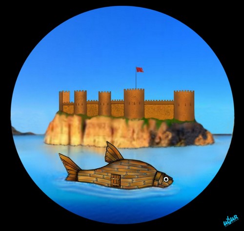 Cartoon: TROJAN FISH (medium) by ugur demir tagged mm