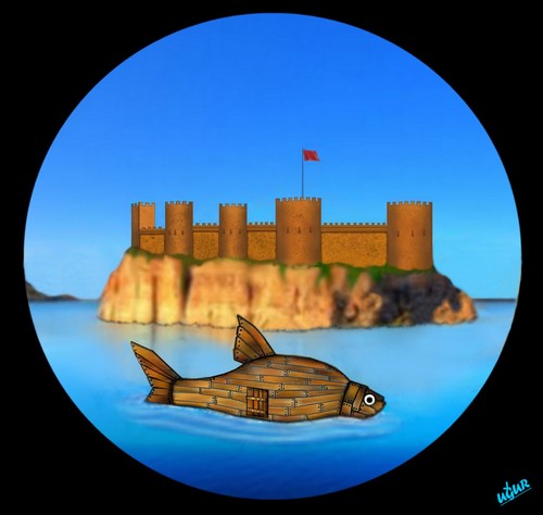 Cartoon: TROJAN FISH (medium) by ugur demir tagged mm