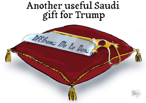 Cartoon: Another useful Saudi gift for Tr (medium) by jean gouders cartoons tagged trump,saudi,gift,corruption,trump,saudi,gift,corruption