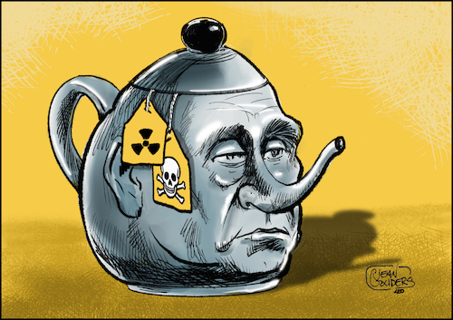 Cartoon: cup of tea? (medium) by jean gouders cartoons tagged putin,navalni,poison,kremlin,putin,navalni,poison,kremlin