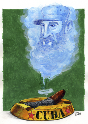 Cartoon: Fidel (medium) by jean gouders cartoons tagged fidel,castro,cuba,jean,gouders