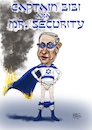 Cartoon: Captain Bibi aka Mr. Security (small) by jean gouders cartoons tagged israel,hamas,netanyahu,middle,east