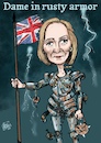 Cartoon: Dame in rusty armor (small) by jean gouders cartoons tagged liz truss uk conservative party