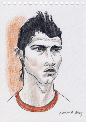 Cartoon: Cristiano Ronaldo (medium) by Otilia Bors tagged ronaldo,cristiano