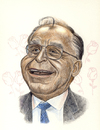 Cartoon: Ion Iliescu expresident (small) by Otilia Bors tagged ion,iliescu