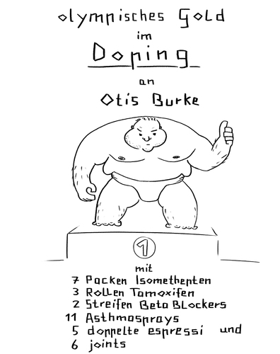 Cartoon: doping wird olympisch (medium) by Bonville tagged doping,olympia,olympisch,lösung,problem,gold