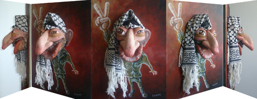 Cartoon: Arafat Cariescultura (medium) by lloyy tagged arafat,palestinian,gaza,politics,famous,people,caricature