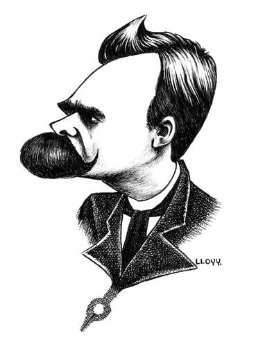 Cartoon: Friedrich Nietzche (medium) by lloyy tagged philosophy,caricatura,famous