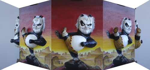 Cartoon: Jack Black-Panda Panoramic (medium) by lloyy tagged jack,black,kung,fu,panda,actor,voice,disney,cartoons,famous,people,caricature