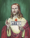 Cartoon: Sacred heart (small) by lloyy tagged money,sacred,heart,religion,humor