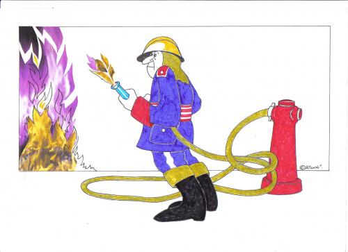 Cartoon: feuerwehrmann (medium) by ruditoons tagged feuer,