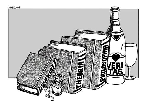 Cartoon: In vino veritas (medium) by srba tagged truth,vine,books